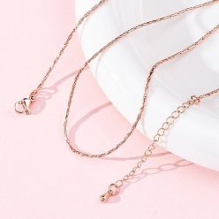 Розовое Золото Латунные цепочки boston link ожерелья для женщин, 304 из нержавеющей стали застежкой омар, стойки покрытие, без свинца и без кадмия, долговечный, розовое золото , 17.72 дюйм (45 см)