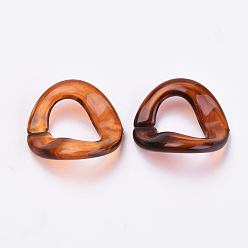 Schokolade Acryl Link Ringe, Nachahmung Bernstein, Großloch perlen, Schokolade, 23.5x23.5x3 mm, Bohrung: 10x14 mm, ca. 480 Stk. / 500 g