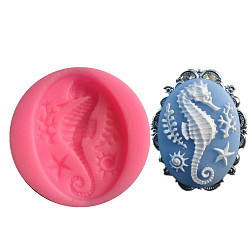 Темно-Розовый Пищевые силиконовые формы, формы помады, для украшения торта поделки, цвет шоколада, конфеты, изготовление ювелирных изделий на основе смолы и эпоксидной смолы, морской конек, темно-розовыми, 40x8 мм