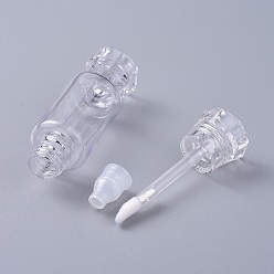 Clear Transparent Small Plastic Bottles, Lip Gloss Bottles, Adorable Candy, Clear, 7.5x2.3cm, Capacity: 9g, 12pcs/set