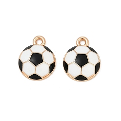 Football Подвески из эмали и сплава, спортивные мячи подвески, золотой свет, футбол, 15x12x4 мм, отверстие : 1.6 мм