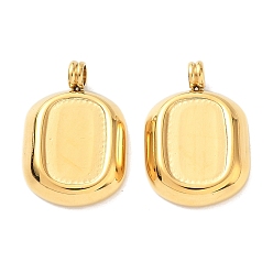 Настоящее золото 18K 304 подвески из нержавеющей стали, прямоугольные, реальный 18 k позолоченный, 19.5x13.5x4 мм, отверстие : 2.5 мм