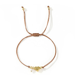 Верблюжий Богемный стиль цветной искусственный жемчуг сердце медная бусина женский браслет ювелирные изделия