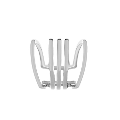 Платина Латунь манжеты серьги, многослойный U-образный, платина, 15x9 мм