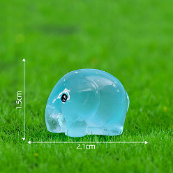 Темно-Голубой Фигурки слонов из светящейся смолы 3d, для домашнего украшения рабочего стола, светится в темноте, глубокое синее небо, 21x15 мм