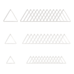 Stainless Steel Color 304 Stainless Steel Linking Rings, Triangle, Stainless Steel Color, 13.5~20x12~22.5x0.8mm, 36pcs/box