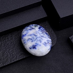 (306FM) Жонкиль матовый с лаймовой подкладкой Украшение дисплея скульптуры яшмы естественного голубого пятна, для украшения стола в домашнем офисе. овальный, 45x35 мм