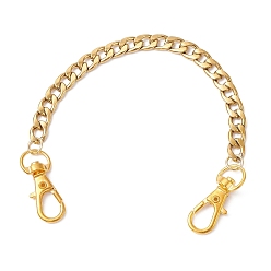 Золотой 304 удлинительные цепи из кубинской цепи из нержавеющей стали, с поворотными застежками сплава, аксессуары для замены сумок, золотые, 202 мм