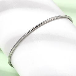 Stainless Steel Color 2MM 304 Stainless Steel Bangles for Women, Tarnish Free, Stainless Steel Color, Inner Diameter: 2.36 inch(6cm)