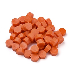 Orange Red Sealing Wax Particles, for Retro Seal Stamp, Octagon, Orange Red, 8.5x4.5mm, about 1500pcs/500g