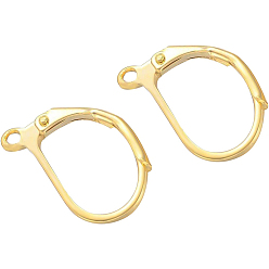 Real Gold Filled JK Findings, Yellow Gold Filled Leverback Earring Findings, 1/20 14K Gold Filled, 16x10x1.5mm, Pin: 0.6mm, 2pcs/set
