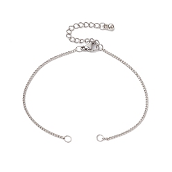 Платина Изготовление браслетов из латуни, платина, 6-3/4 дюйм (17 см), отверстие : 3 мм