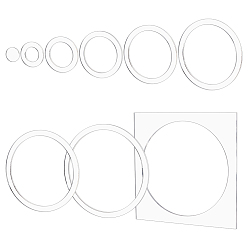 Ring 9 шт. прозрачных акриловых шаблонов, для принадлежностей для рукоделия, прозрачные, кольцо, 39~255x5 мм