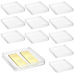 Прозрачный Квадратная пластиковая коробка из ПММА, прозрачные, 6.5x6.5x0.8 см