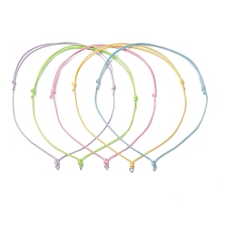 Нержавеющая Сталь Цвет 5 шт 5 цвета регулируемый вощеный полиэстеровый шнур изготовление ожерелий, с 304 кольцами из нержавеющей стали, разноцветные, цвет нержавеющей стали, 14.17~26.77 дюйм (36~68 см), 1 шт / цвет