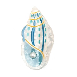 Другие Заколки для волос с когтями из ацетата целлюлозы (смола), С золотыми результатами железа, форма раковины, 106x48x46 мм