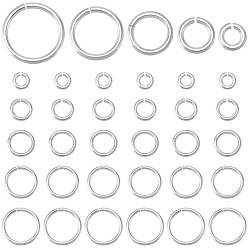 Silver 50Pcs 5 Styles 925 Sterling Silver Open Jump Rings, for Chainmaille Weaves, Saw Cut Round, Silver, 21 Gauge, 3~7x0.7mm, Inner Diameter: 1.5~5.5mm, 10pcs/style