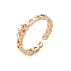 Настоящее золото 14K Латунные манжеты в форме сердца с застежкой-колышком, за половину пробурено бисера, реальный 14 k позолоченный, 2.5 мм, регулируемый