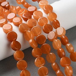 Красный Авантюрин Натуральный красный авантюрин бисер нитей, плоско-круглые, 8x3.5 мм, отверстие : 0.7 мм, около 47 шт / нитка, 15.16~15.24'' (38.5~38.7 см)