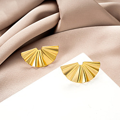 Fan 304 из нержавеющей стали серьги, золотые, вентилятор, 35x18 мм