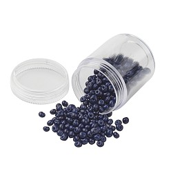 Темно-Синий Непрозрачные стекла бисер, бахрома слезинка бусины, темно-синий, 4~5x3 мм, отверстие : 1 мм