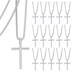 Нержавеющая Сталь Цвет 25Крест из сплава 667Цепочки-колье из нержавеющей стали, цвет нержавеющей стали, 23.58 дюйм (59.9 см)