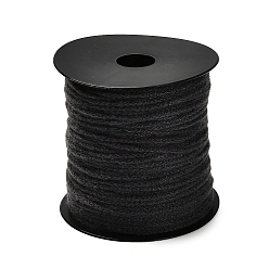 Черный Полиэфирного корда, для изготовления ювелирных изделий, чёрные, 3 мм, около 109.36 ярдов (100 м) / рулон