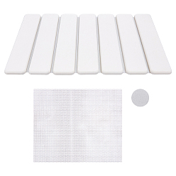 Белый Прямоугольный коврик для ванной из диатомита, нескользящий впитывающий коврик для душа, белые, 300x52x9 мм