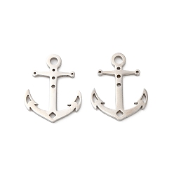 Anchor & Helm Не тускнеющие 201 подвески из нержавеющей стали, лазерная резка, Тема океана, цвет нержавеющей стали, якорь и штурвал, 15.5x12x1 мм, отверстие : 1.6 мм