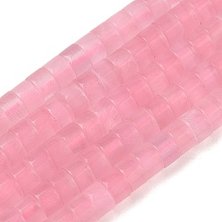 Pink Кошачие глаза, диск, Heishi бусы, розовые, 4x2~3 мм, отверстие : 0.7 мм, около 135~136 шт / нитка, 14.76~14.96'' (37.5~38 см)