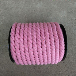 Бледно-Розовый 3 хлопковый шнур макраме., витая хлопковая веревка, для настенного крепления, вешалки для растений, поделки и свадебные украшения, розовый жемчуг, 12 мм, около 21.87~24.05 ярдов (20~22 м) / рулон