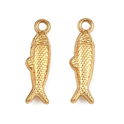 Fish 304 подвески из нержавеющей стали, ионное покрытие (ip), реальный 18 k позолоченный, рыба, 12x3x2 мм, отверстие : 1 мм