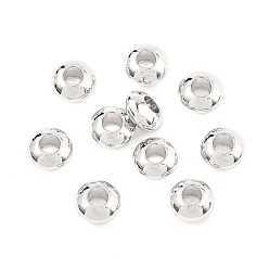 Plaqué Platine Véritable Perles en laiton shegrace, rondelle, sans cadmium et sans nickel et sans plomb, Platine plaqué, 2x4mm, Trou: 1.5mm