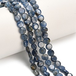 Кианит Натуральный кианитовые бисер пряди, плоско-круглые, 6~6.5x3~3.5 мм, отверстие : 0.7 мм, около 70 шт / нитка, 15.75'' (40 см)