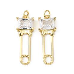 Настоящее золото 18K Латунные микро проложить кубического циркония подвески, скрепка, долговечный, стойки покрытие, без свинца и без кадмия, ионное покрытие (ip), с целью перехода в кольце, реальный 18 k позолоченный, 28x9.5x4.5 мм