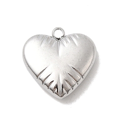 Нержавеющая Сталь Цвет 304 подвески из нержавеющей стали, сердце, цвет нержавеющей стали, 17x16x5 мм, отверстие : 2 мм