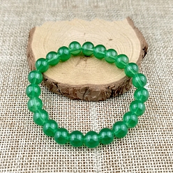 Морско-зеленый Стеклянная имитация натурального агата круглые бусины браслеты из эластичного бисера, цвета морской волны, 2-3/8 дюйм (6 см)