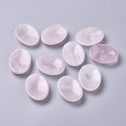 Rose Quartz Natural Rose Quartz Massager, Worry Stone for Anxiety Therapy, Oval, 40x30x9mm