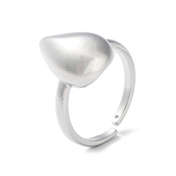 Platin Farbe Offene Manschettenringe aus Messing mit Rackbeschichtung, cadmiumfrei und bleifrei, langlebig überzogen, Träne, Platin Farbe, Innendurchmesser: 16.8 mm