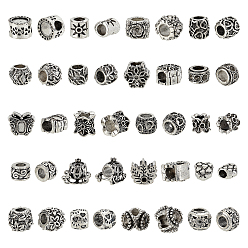 (52) Непрозрачная лаванда 120 шт 20 стиль тибетский стиль сплав европейский бисер эмалированные оправы, бусины с большим отверстием, без свинца, снежинка, разноцветные, 11x11x8 мм, отверстие : 4.5 мм, 6 шт / стиль