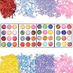 Mixed Color Laser Shining Nail Art Glitter, Manicure Sequins, DIY Sparkly Paillette Tips Nail, Mix Shapes, Mixed Color, 4box/set