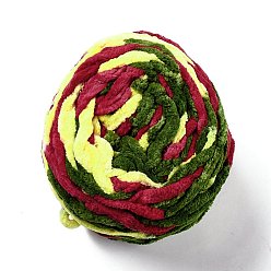 Разноцветный Мягкая пряжа для вязания крючком, толстая пряжа для шарфа, пакет, изготовление подушек, красочный, 7~8 мм, 65.62 ярд (60 м) / рулон