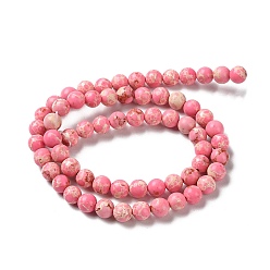 Hot Pink Synthetic Imperial Jasper Dyed Beads Strands, Round, Hot Pink, 6mm, Hole: 1.4mm, about 60~62pcs/strand, 14.72''~15.28''(37.4~38.8cm)