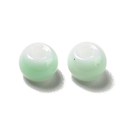 Light Green 6/0 Opaque Glass Seed Beads, Round Hole, Rondelle, Light Green, 4~4.5x3~4mm, Hole: 0.8~1.5mm