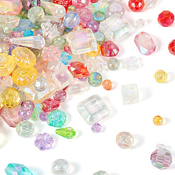 (52) Непрозрачная лаванда 100g прозрачные акриловые бусины, с покрытием AB цвета, разнообразные, разноцветные, 6.5~26.5x5.5~21.5x2~13.5 мм, отверстие : 1.2~3.5 мм