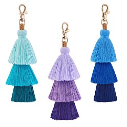 Colorful 3Pcs Colorful Tassel Keychain Handmade Boho Keychain Personalized Bag Charm Tassel Keychain for Women, Colorful, 16.5x4cm