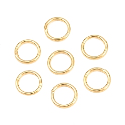 Настоящее золото 18K Латунь закрыт прыжок кольца, круглые, реальный 18 k позолоченный, 22 датчик, 5x0.6 мм, внутренний диаметр: 3.5 мм, о 50 шт / комплект