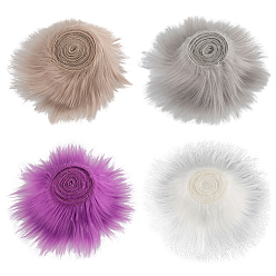 (52) Непрозрачная лаванда Костюм бороды гнома из искусственной шерсти, мех искусственная ткань ремесло борода полоса, для самостоятельного изготовления гнома, Санты, лохматого, с мягкой отделкой, для волос, сделай сам, разноцветные, 2 дюйм (50 мм), 4 шт / комплект