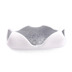 Белый Латунные соединения шаровой цепи, белые, 10x3.5~4 мм, отверстие : 3 мм