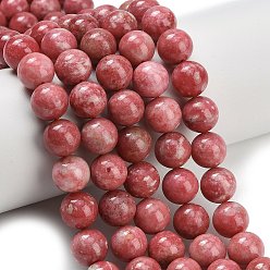 Тулит Натуральные нитки из бисера тулита, гладкий круглый, 9.5~10.5 мм, отверстие : 0.8 мм, около 38~39 шт / нитка, 15.35'' (39 см)